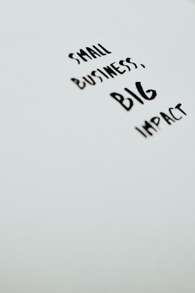 A motivational quote highlighting the impact of small businesses on a minimalist background.